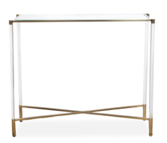 Acrylic Console Table | Magnolia James Interiors | Expertly Curated Dorm Room Interior Designs