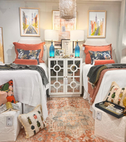 Mirrored Dorm Room Console | Magnolia James Interiors | Expertly Curated Dorm Room Interior Designs