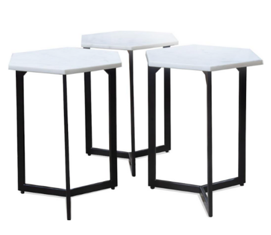 Hex Tables - Black | Magnolia James Interiors | Expertly Curated Dorm Room Interior Designs