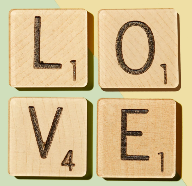 LOVE Scrabble Tiles Acrylic Coasters