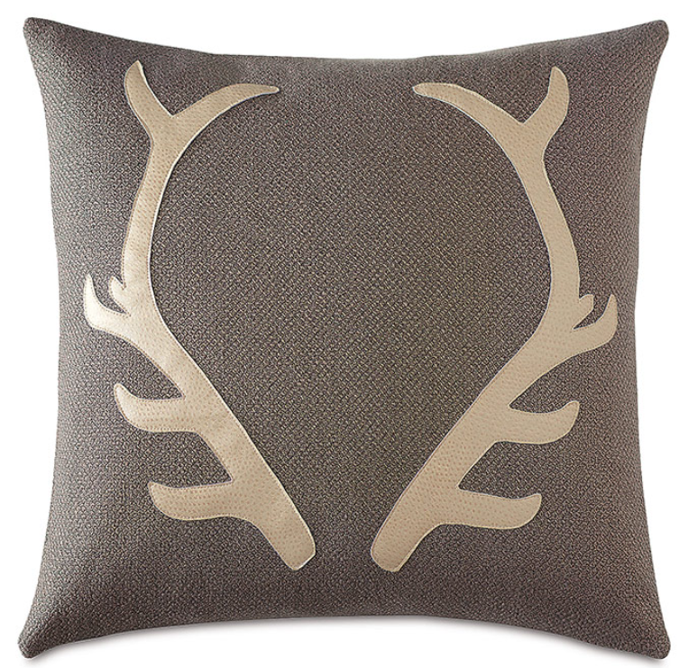 LODGE ANTLERS DECORATIVE PILLOW