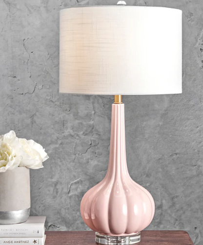 Blush Glass Table Lamp