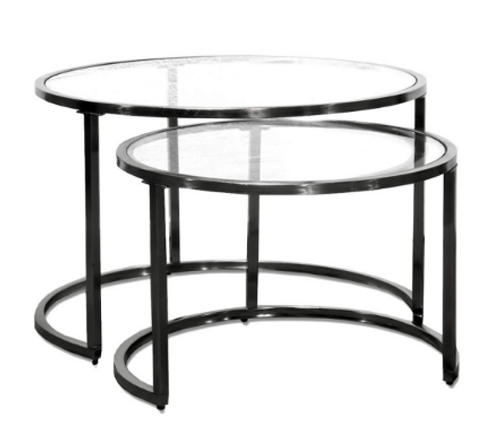 Copy of Round Stacking Coffee Tables - Black Base | Magnolia James Interiors | Expertly Curated Dorm Room Interior Designs