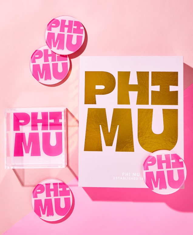 Phi Mu Acrylic Coasters